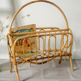 Old rattan magazines rack