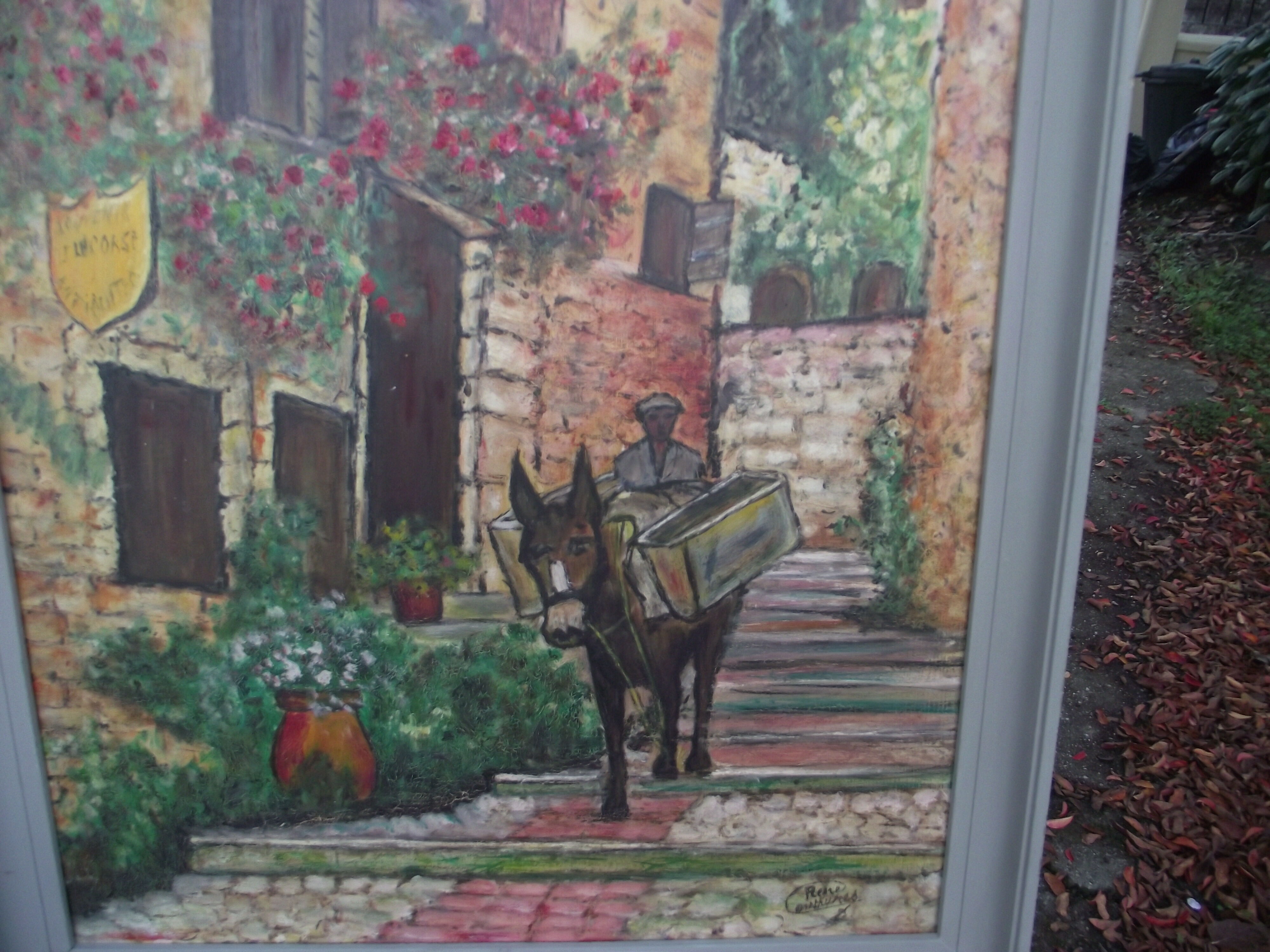 Oil on isorel village Corsica