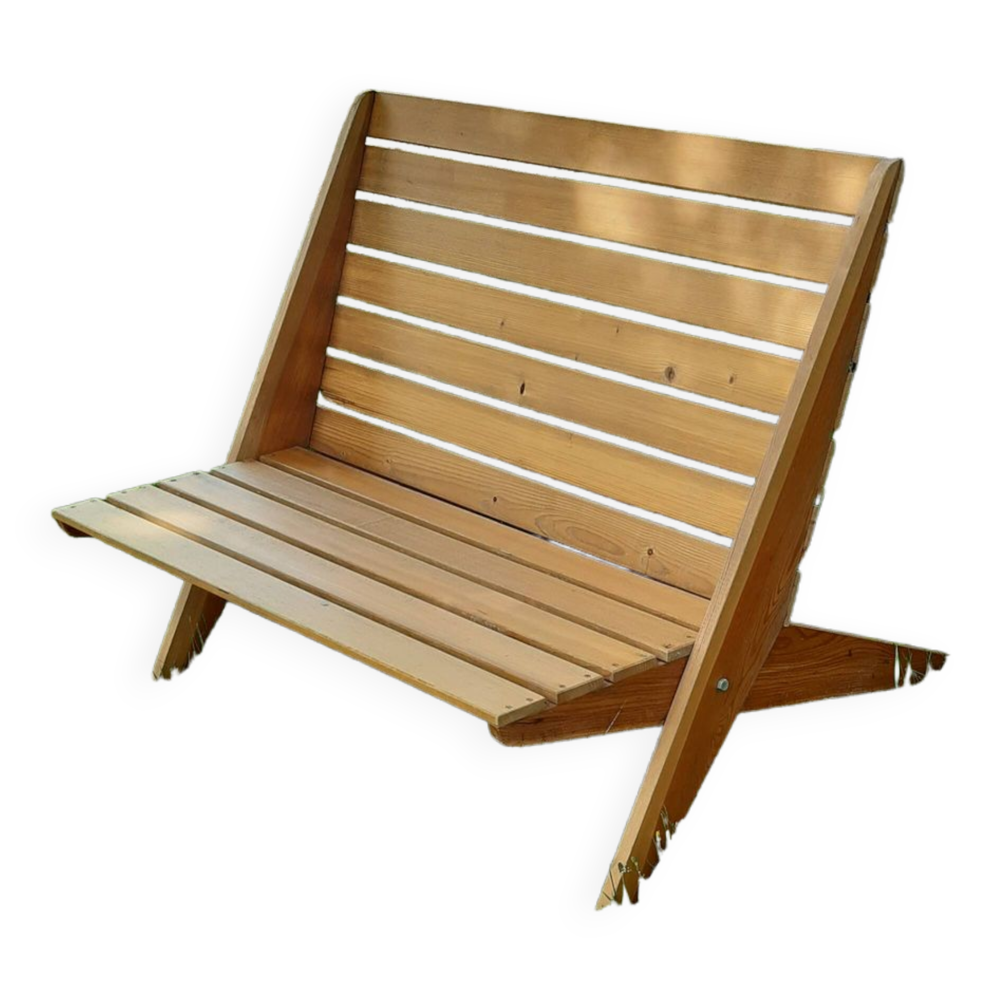 Folding garden bench, ultra compact - vintage, "Mid-century" design
