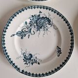 Set of 6 old flat ironstone plates from St Amandinoise, Louis XV