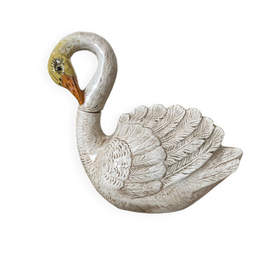 Cygne en céramique italienne , bouteille zoomorphe