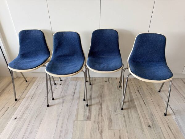 Suite de 4 chaises vintage Cojar – Design Fermigier – Mobilier Nationa