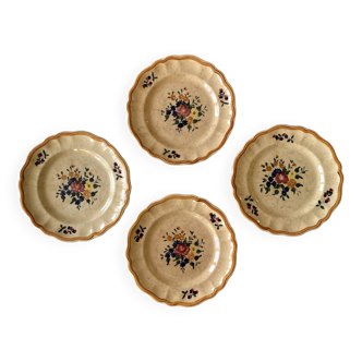 4 old Longchamp earthenware dinner plates