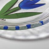 Assiette en verre Kosta Boda : Vintage Blue Tulip Design par Ulrica Hydman Vallien