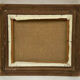 J poisat oil on canvas still life with fruits composition stucco frame