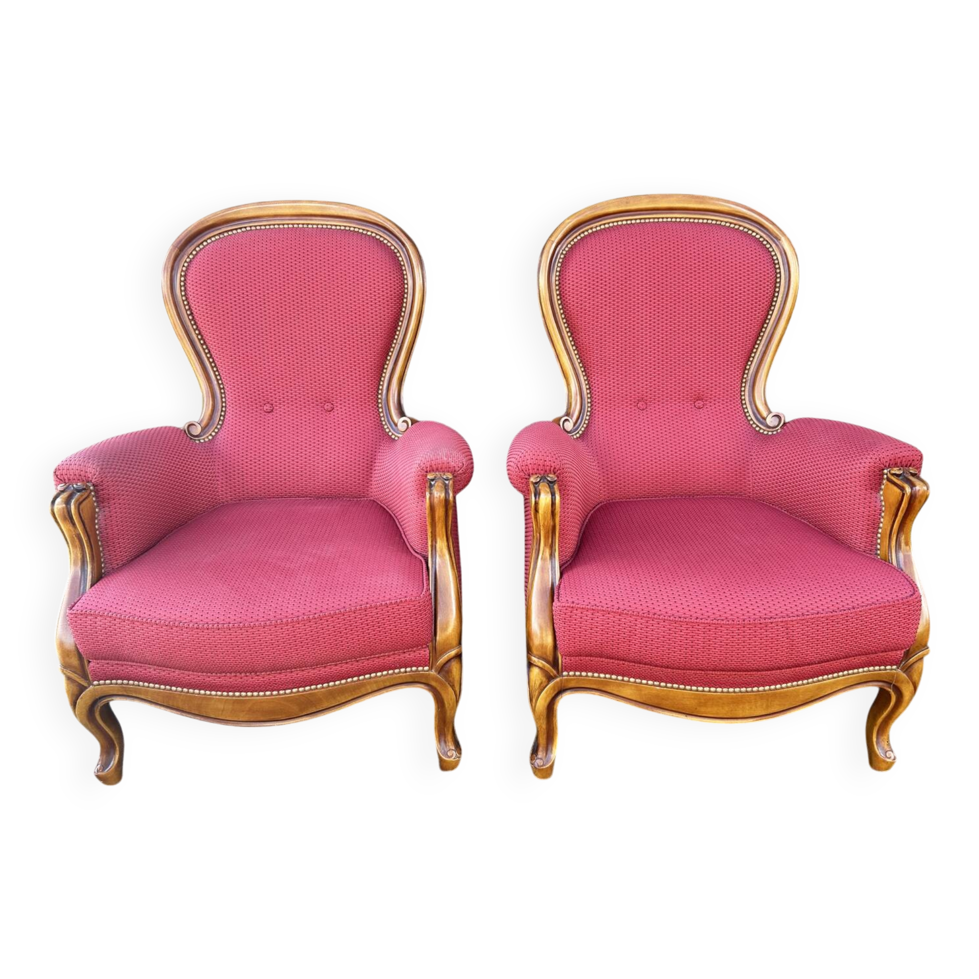 Pair of Louis Philippe style armchairs, vintage, 1960s