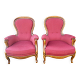 Paire de fauteuils style Louis Philippe, vintage, années 60