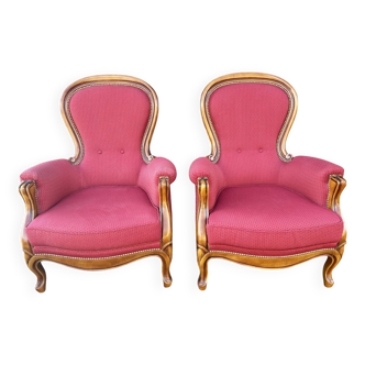 Pair of Louis Philippe style armchairs, vintage, 1960s