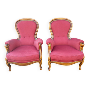 Pair of Louis Philippe style armchairs, vintage, 1960s