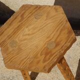 solid pine tripod stools, 2