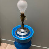 Blue glazed ceramic table lamp