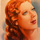 Affiche ancienne chanteuse Roberte Jan entoilée lithographique  79  x 118 cm