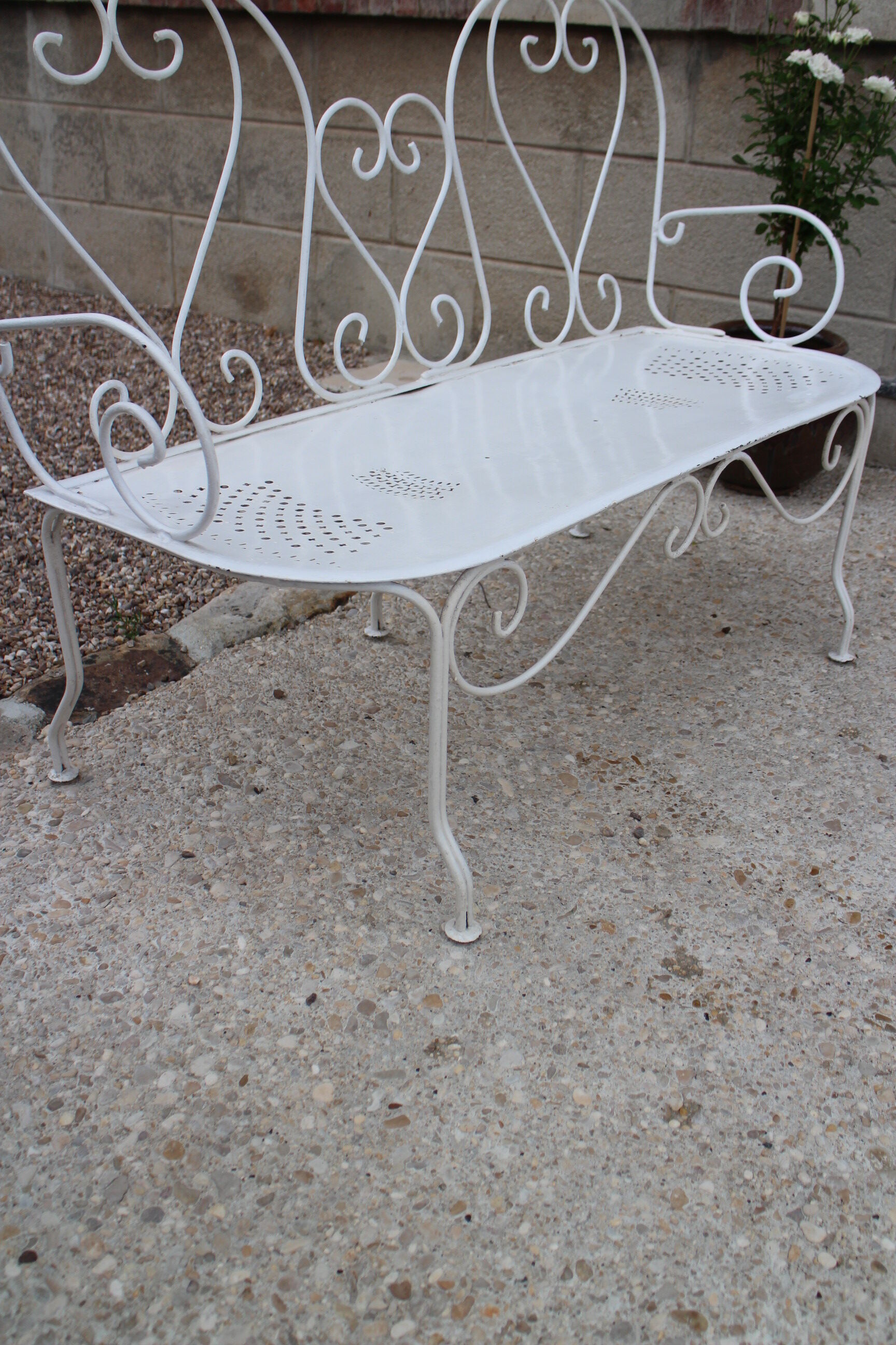 Iron garden bench