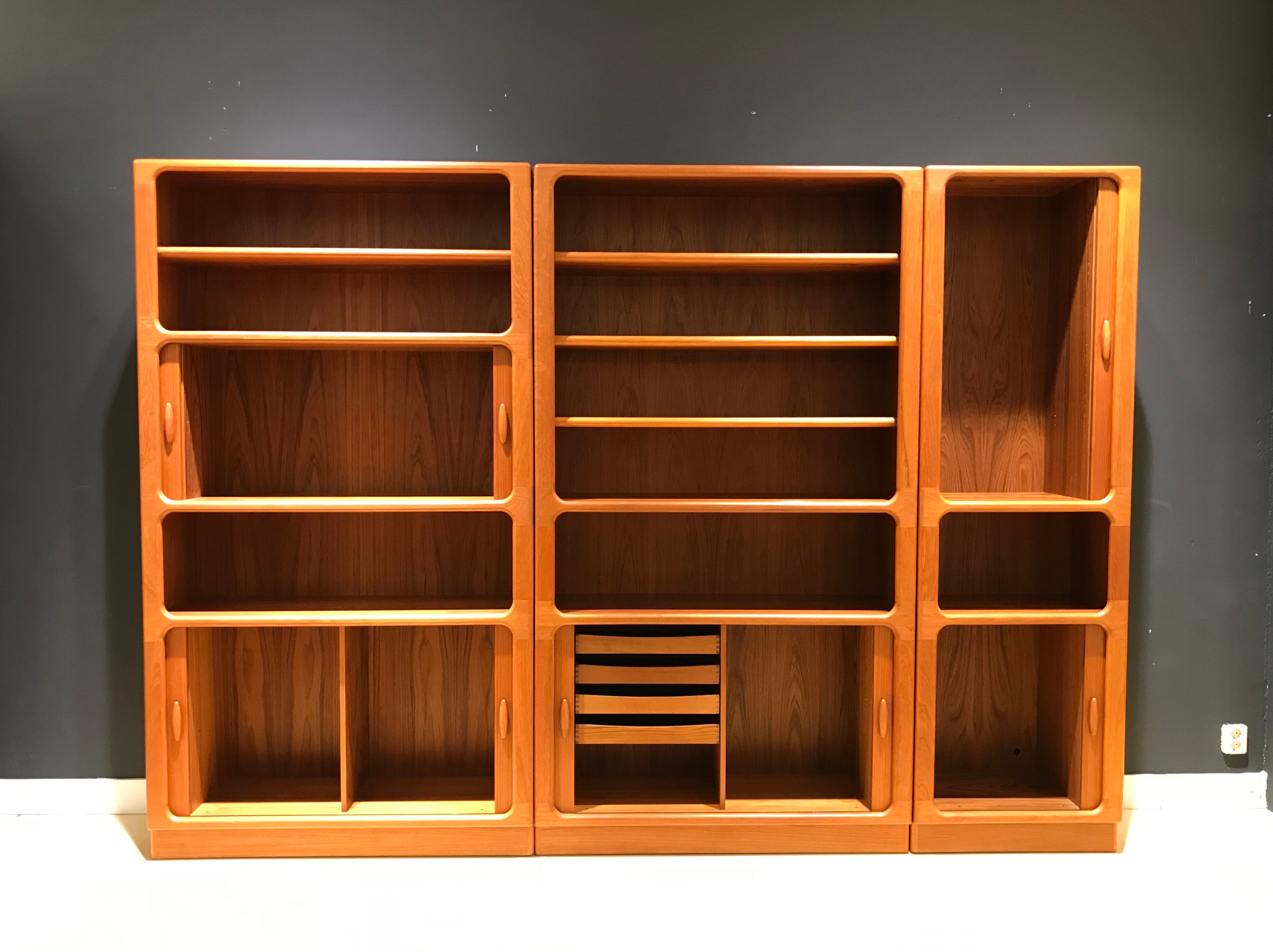 Teak wall system by Niels Bach for Dyrlund, 1970