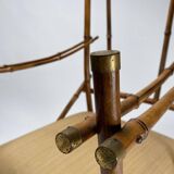 Vintage Italian Armchairs and Coffee Table in Bamboo and Brass by Paolo Traversi, 1970s, Set of 3