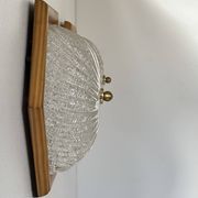 Pair of vintage wall lights, pine and Murano glass, Italy 1980