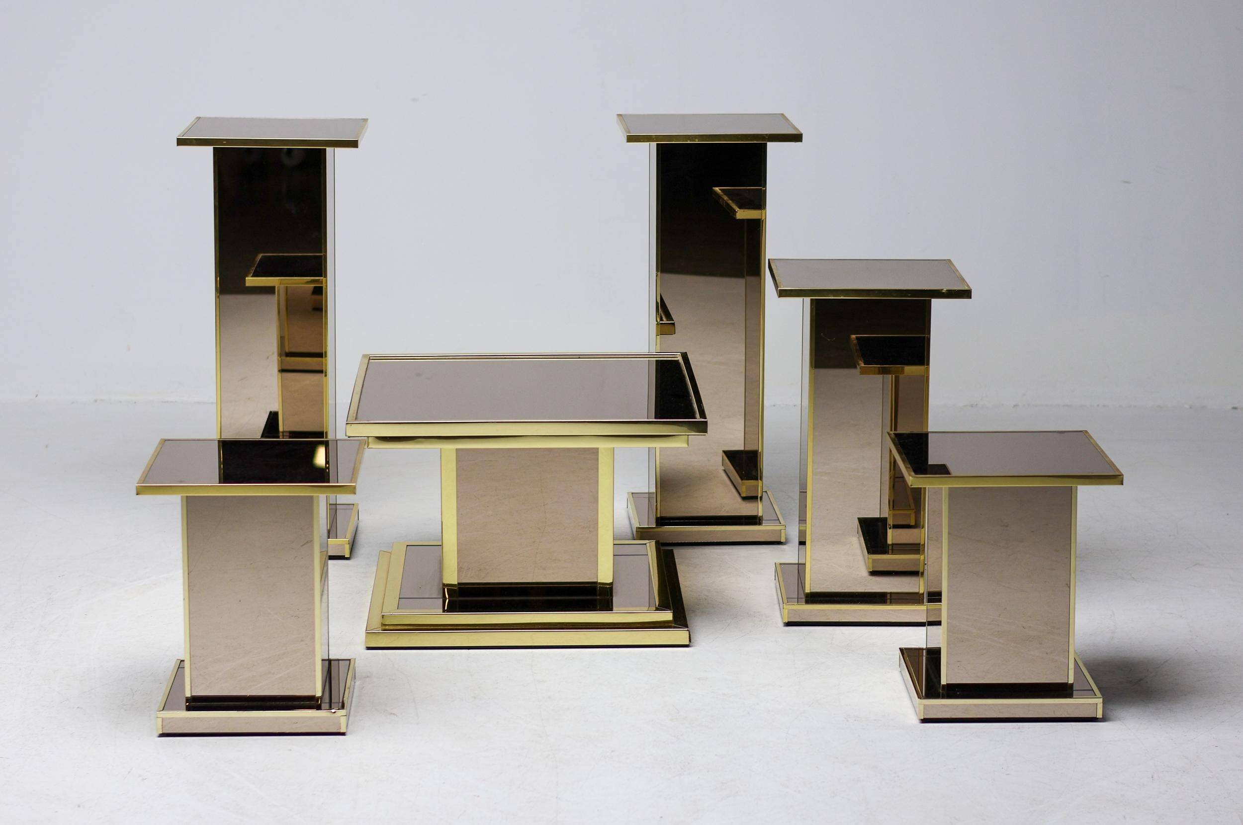 Set of six Hollywood Regency pedestals