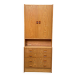Scandinavian wardrobe with 2 sections in oak from the 1970s.