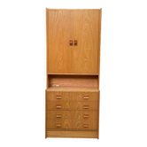Scandinavian wardrobe with 2 sections in oak from the 1970s.