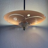 Vintage 1950s pink glass dome ceiling light - 39 x 40 cm