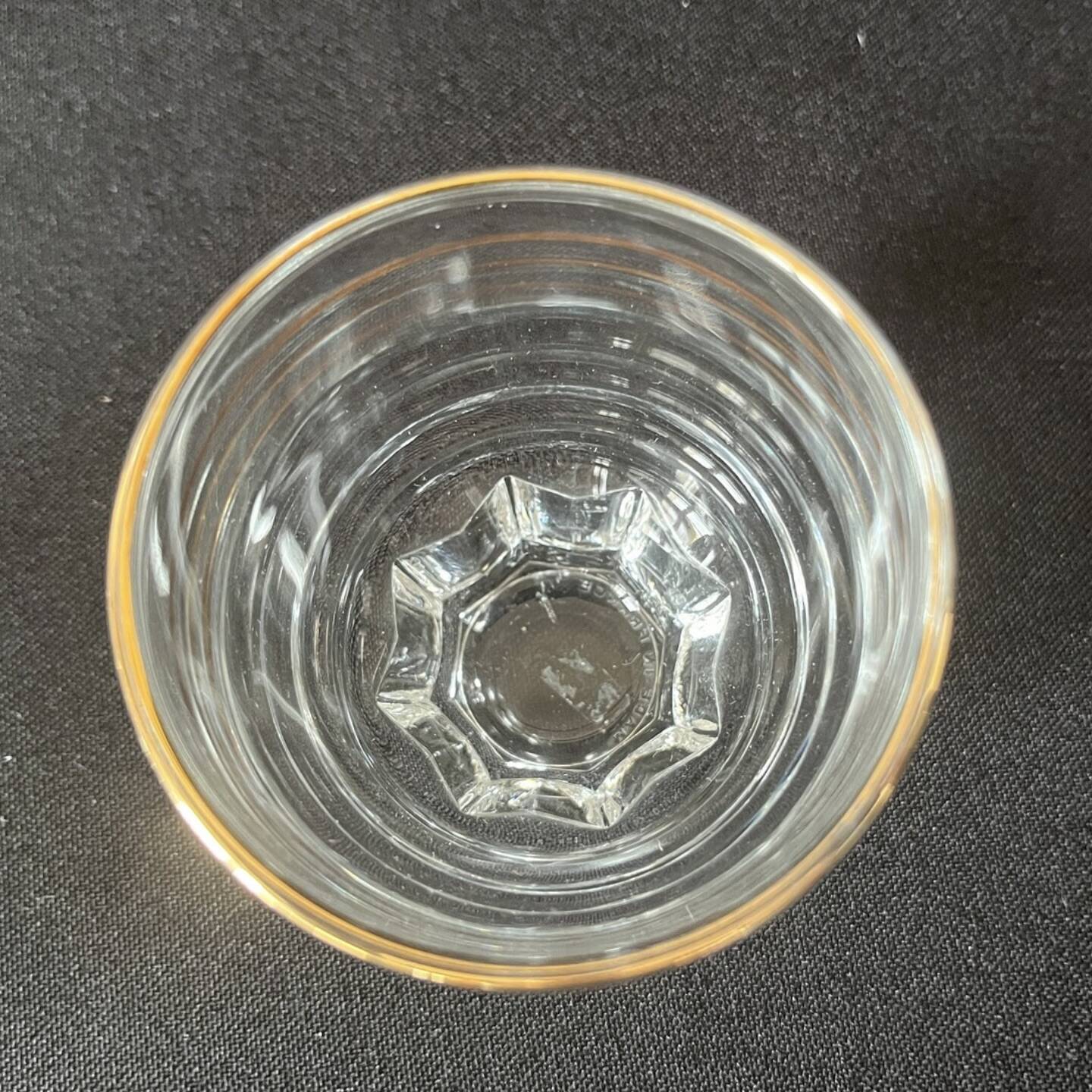 Lot de 6 verres en verre doré à l'or fin - vintage 1940 - verres à liqueur