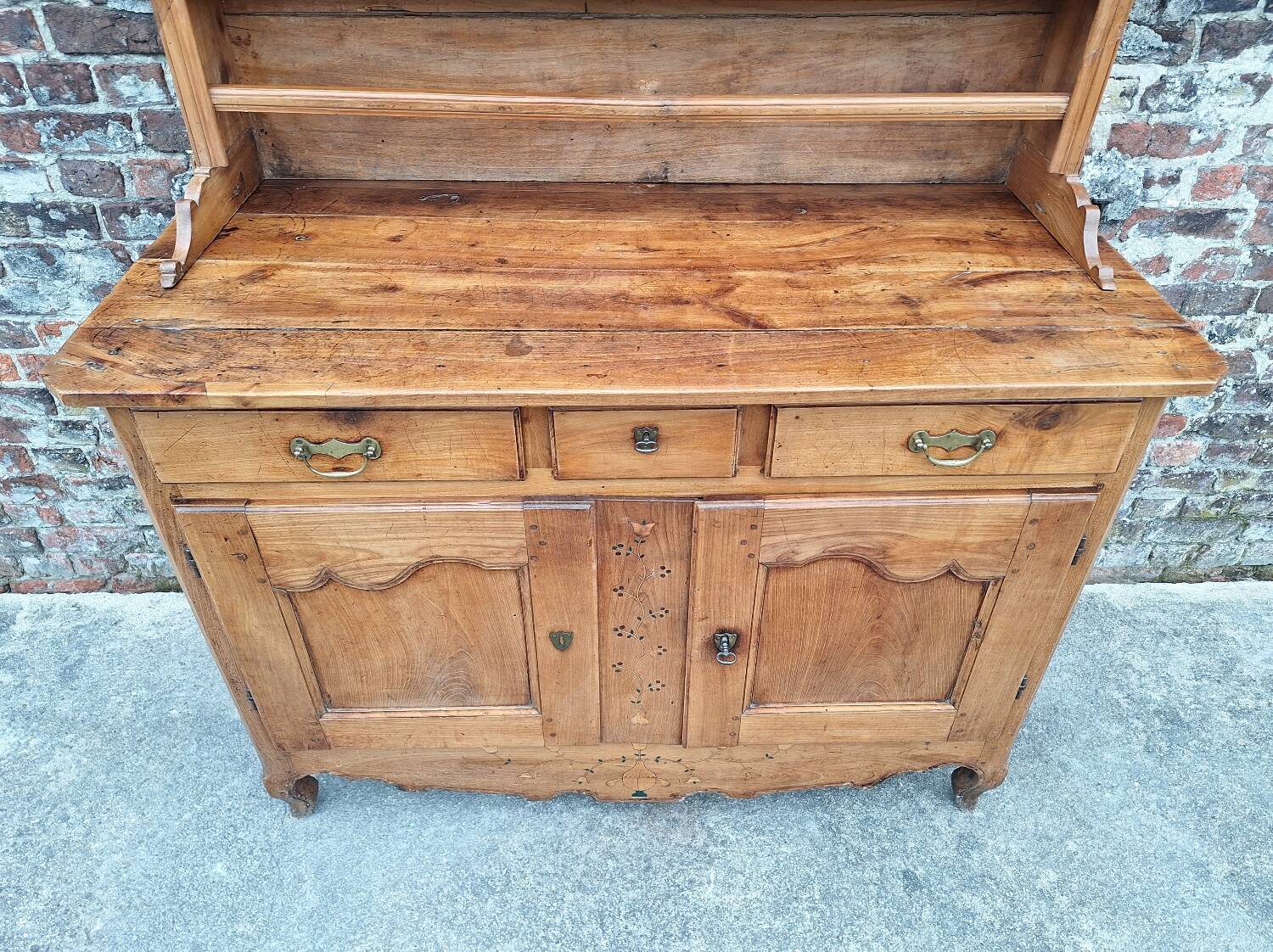 Antique sideboard, solid wood farmhouse furniture.