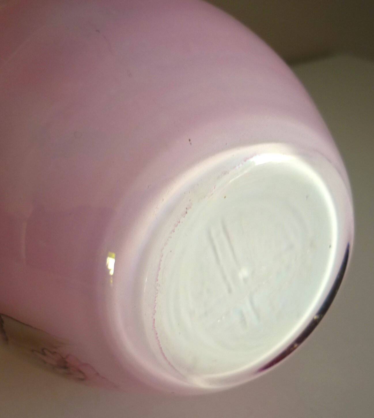 Pink vase, Murano Kristall Mery, blown glass with inclusions