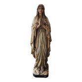 Large & Old Virgin in Plaster Signed Pieraccini