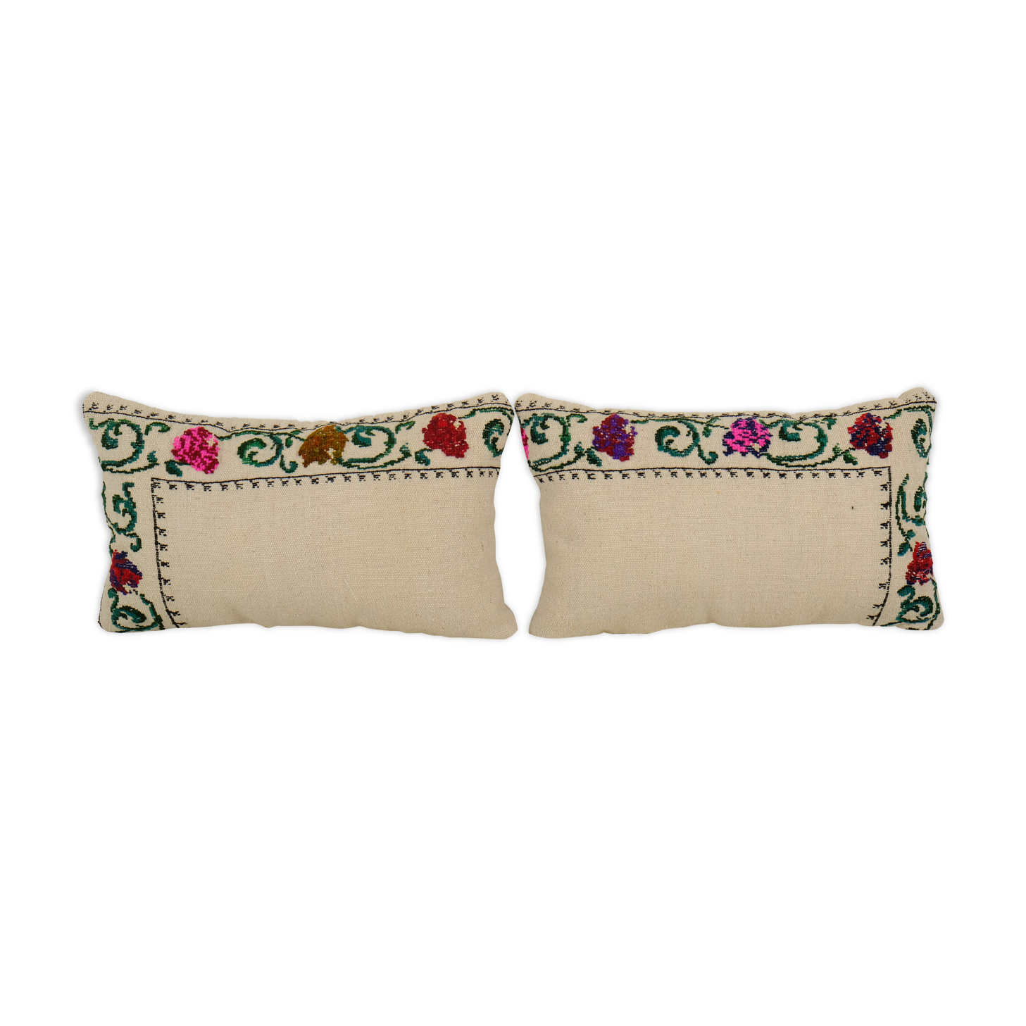 Set of two aubusson turkish kilim pillows