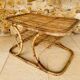 Table basse vintage en bambou et rotin dans le goût de Tito Agnoli, circa 1960