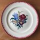 6 large antique flat plates in B.F.K. earthenware.