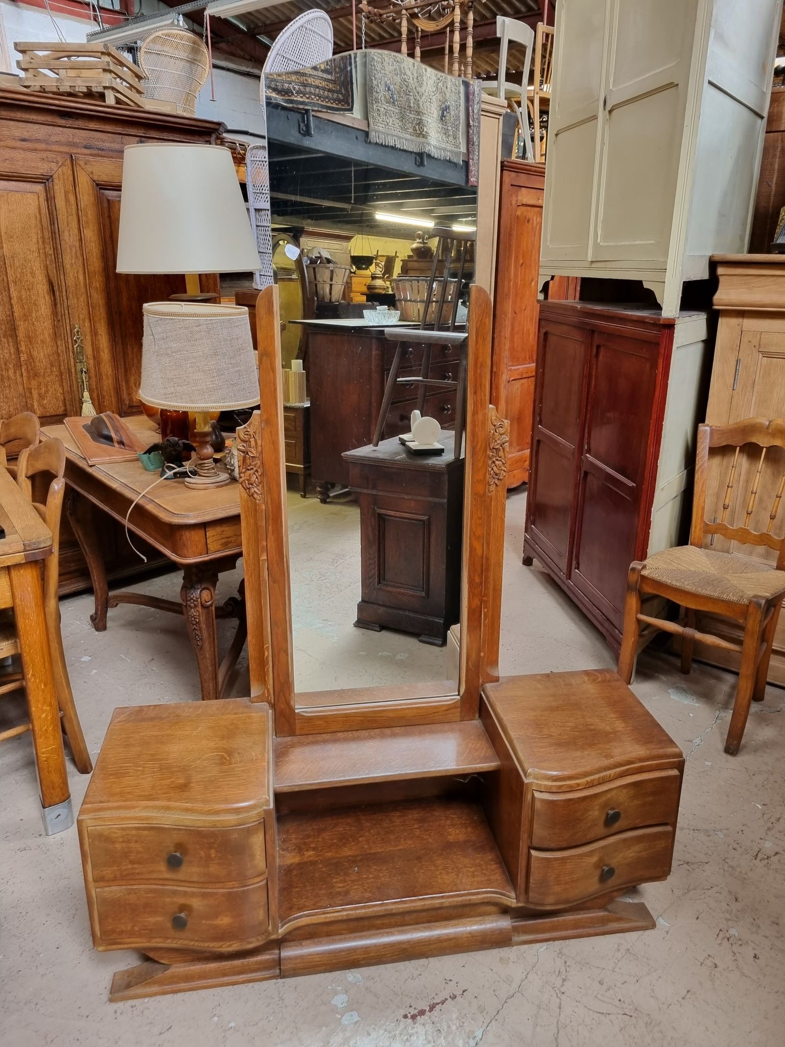 Art deco oak dressing table from the 1950s