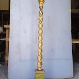 Polychrome gilded carved wood floor lamp ep 1940