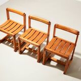 Edvin Helseth (attrib.) Set of 3 Dining Chairs in Pine Norway 1960s