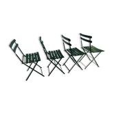 Lot de 4 chaises de bistrot jardin pliantes en bois et fer