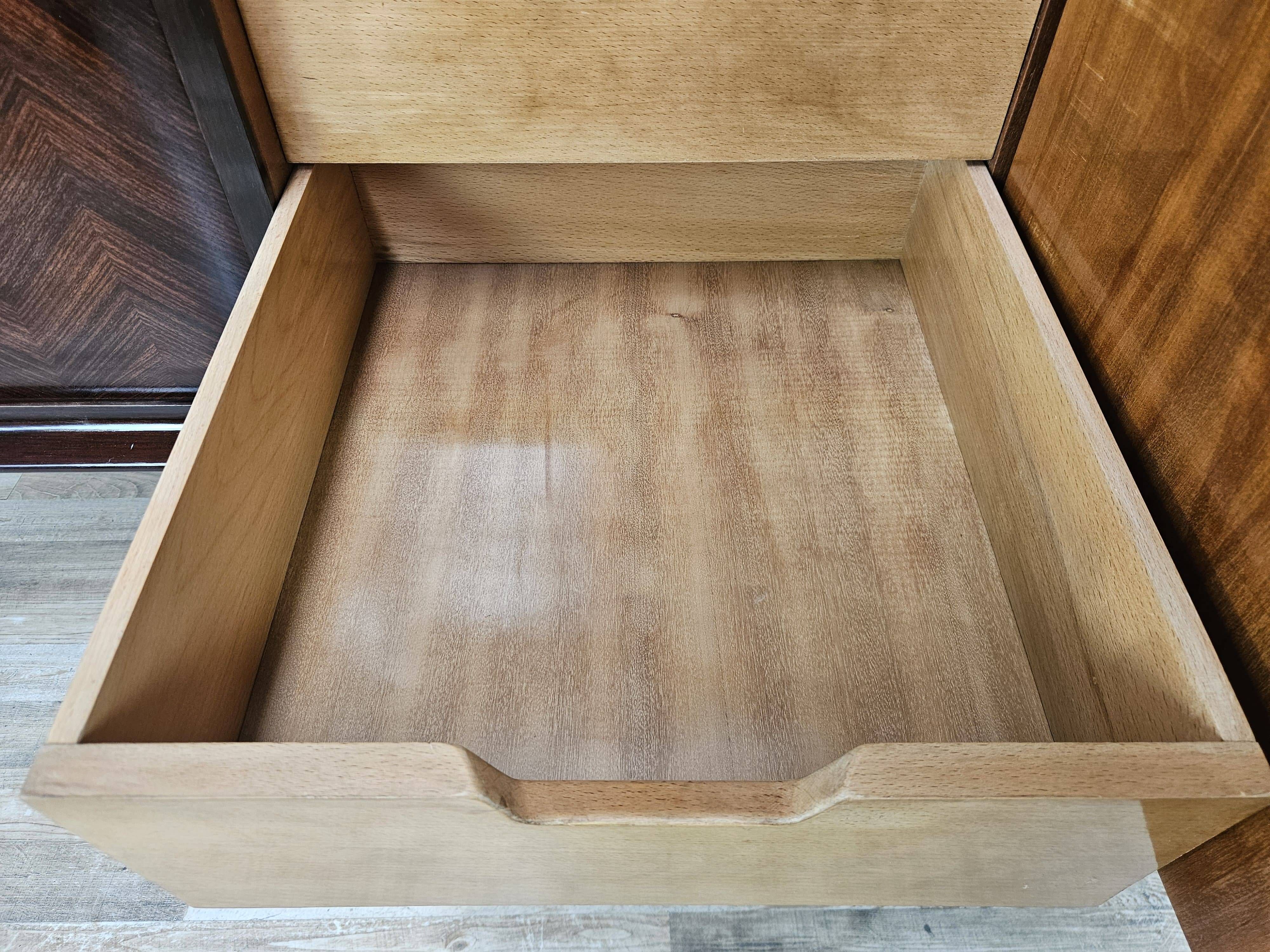 Mahogany sideboard with a glass top, 1960