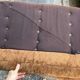 Brown velvet armchair/ottoman vintage from the 70s/80s.