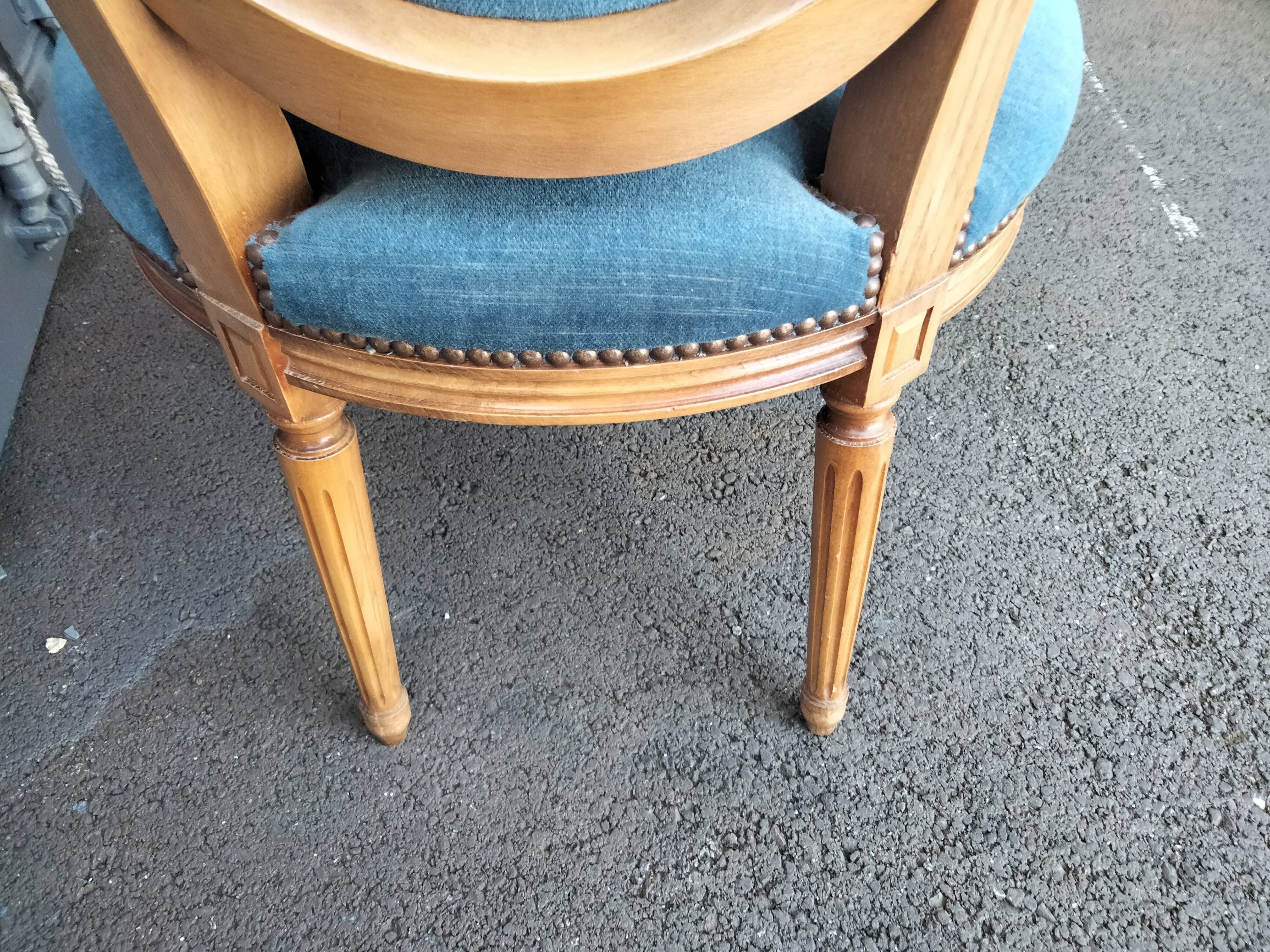 Pair of armchairs old medallion style louis xvi