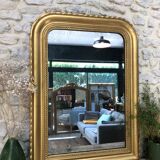 Louis-Philippe mirror 19th century, gold with gold leaf, mercury ice 102x77.5cm