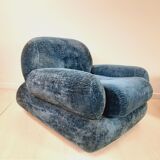 Pair of armchair - vintage - 1960s / 70s - petrol blue color.