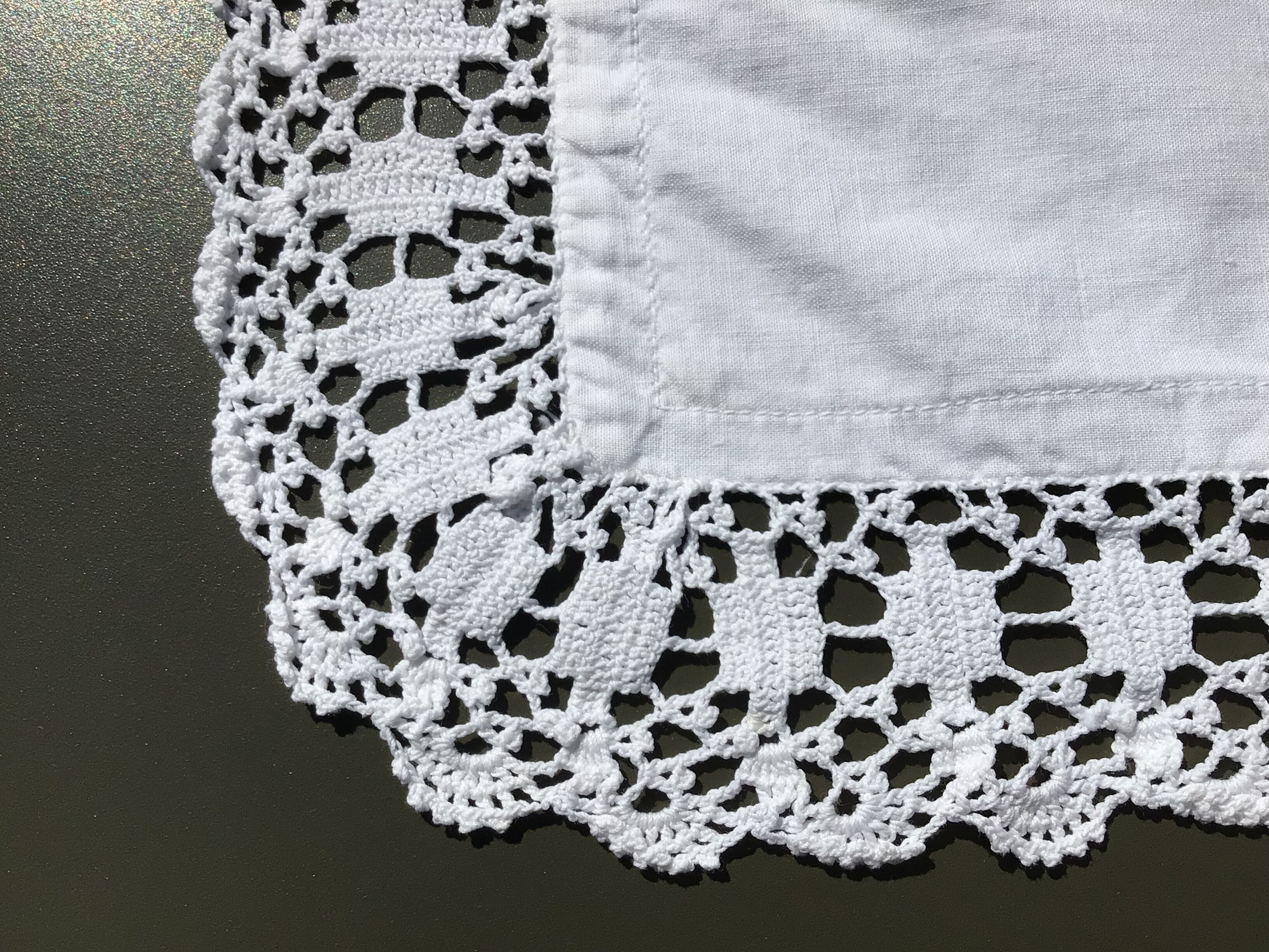 Monogram pillowcase LC edge crochet width 4cm
