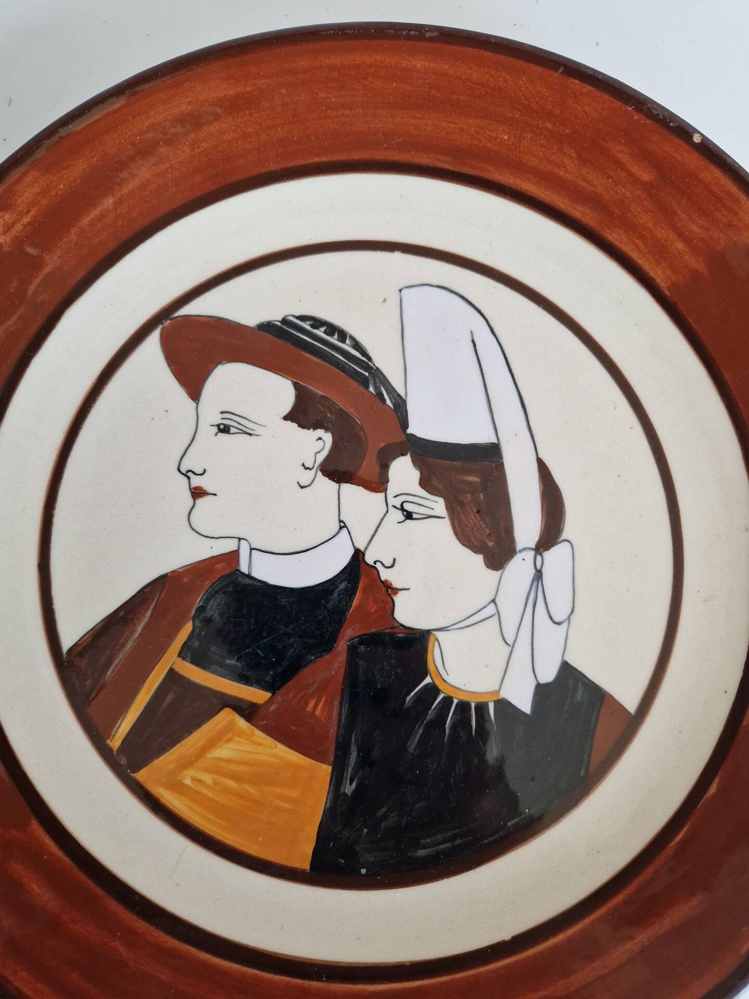 Plat HB Quimper "Couple breton"