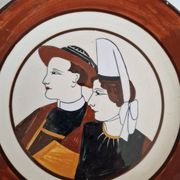 Plat HB Quimper "Couple breton"