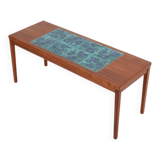 Filigree mid-century teak coffee table with tiles / 1960s / 1970s / Danish modern design