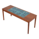 Filigree mid-century teak coffee table with tiles / 1960s / 1970s / Danish modern design