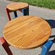 Set of 3 stackable pine stools