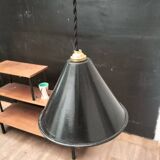 Enamelled sheet metal cone pendant light