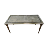Coffee table in onyx and brass