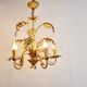Vintage gilt metal palm chandelier, 1960s