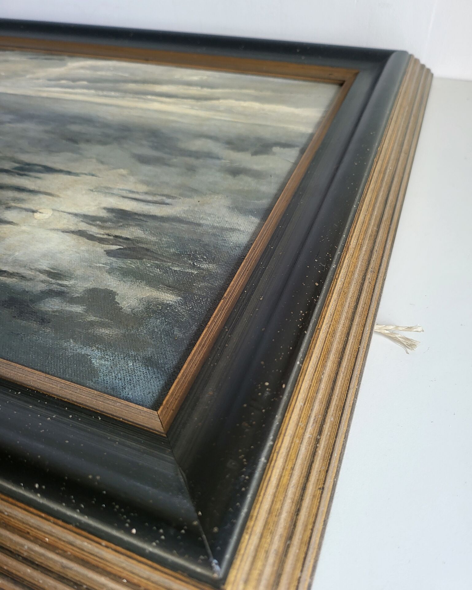 Oil on Panel P. Scherer Moonlit Seascape
